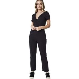 Pact Apparel Organic Cotton Wrap Jumpsuit Black